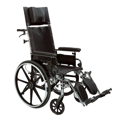 Drive Medical PLA416RBDFA Viper Plus GT Full Reclining Wheelchair, Detachable Full Arms, 16" Seat